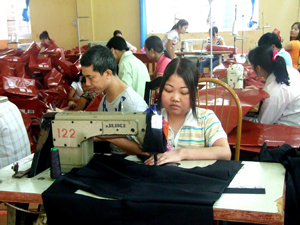 Trung tâm dạy nghề tư thục Long Thành dạy nghề và tạo việc làm cho người khuyết tật, thu nhập bình quân từ 1,5 - 2,2 triệu đồng/người/tháng.